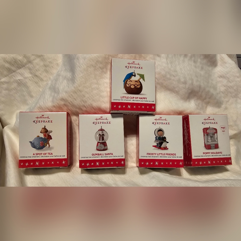 Hallmark Keepsake miniature ornaments set a five